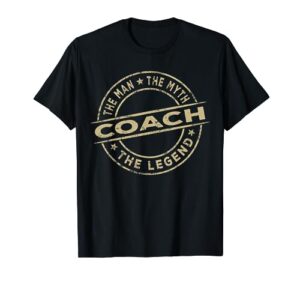 coach the man, the myth the legend retro vintage t-shirt