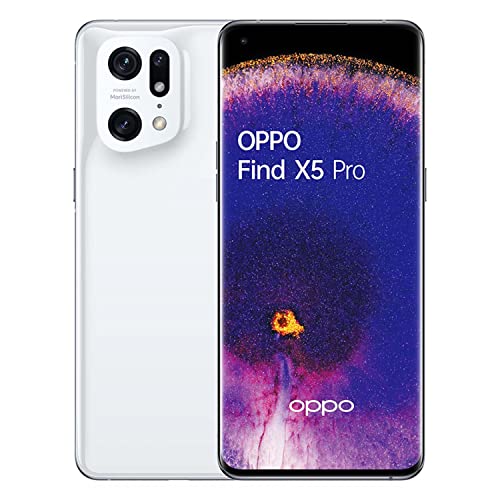 Oppo Find X5 Pro 5G Dual 256GB ROM 12GB RAM Factory Unlocked (GSM Only | No CDMA - not Compatible with Verizon/Sprint) China Version | No Google Play Installed Mobile Cell Phone - White