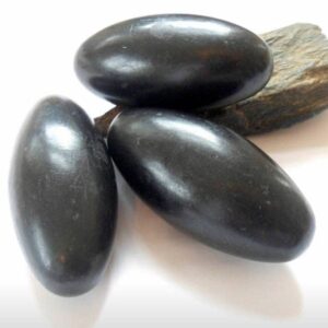 pachamama essentials rare large black shiva lingam - shiva shaligram - healing stone - crystal healing 1" 3 pcs