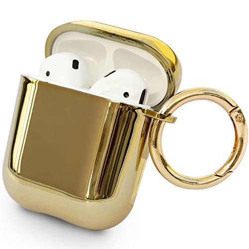 AirPod Case 2nd Generation,Apple AirPods Case 1st Generation,Mirror Plating Hard PC Cover (Mirror Gold)