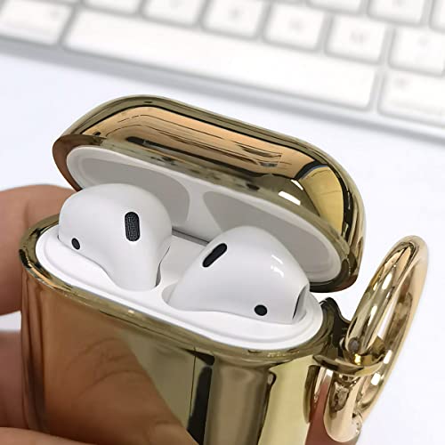 AirPod Case 2nd Generation,Apple AirPods Case 1st Generation,Mirror Plating Hard PC Cover (Mirror Gold)