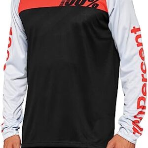 100% R-CORE Youth Long Sleeve Jersey Black/Racer Red - M