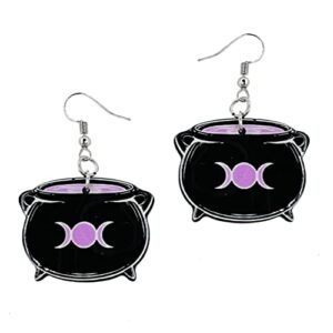 Witch Earrings for Men/Women - Cauldron Earrings for Girls - Girls Halloween Earrings - Creepy Spooky Festive Earrings (The Cauldron)