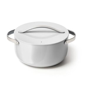 caraway nonstick ceramic dutch oven pot with lid (6.5 qt, 10.5") - non toxic, ptfe & pfoa free - oven safe & compatible with all stovetops (gas, electric & induction) - gray