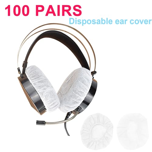 Fancystyle Pack of 200 Disposable Headphone Covers Sanitary Earpad Covers White 11cm