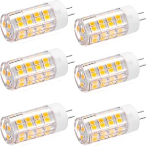 kakemono g4 led bulb 4w 2700k warm white bi-pin t3 jc type 12vac/dc 35w halogen equivalent non-dimmable for outdoor landscape deck stair step path lights, pack of 6