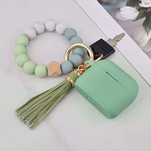 Case for Airpods 3 (2021), Filoto Silicone Airpod 3rd Generation Case Cover with Bracelet Keychain, Cute Protective Case for Apple Air Pod 3 Wireless Charging Case Women Girl (Cactus Green)