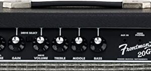 Fender Frontman 20G Guitar Combo Amplifier - Black Bundle with Instrument Cable and Picks