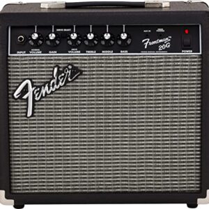 Fender Frontman 20G Guitar Combo Amplifier - Black Bundle with Instrument Cable and Picks