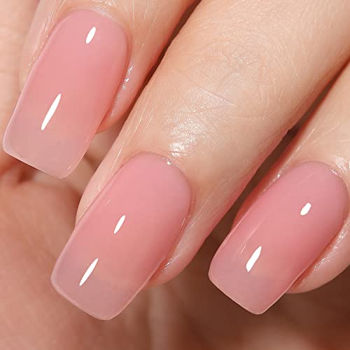 AILLSA Gel Nail Polish Nude Pink Gel Polish Sheer Neutral Color Jelly Nail Polish Gel Natural translucent Soak Off U V Gel Nails for Nail Art French Manicure at Home 0.51 Fl Oz /GB49