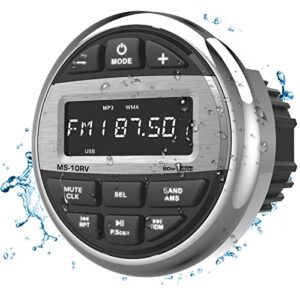 bluetooth marine radio boat stereo: waterproof boat audio receiver - digital marine grade player with fm am radio | usb/aux-in/mp3 | subwoofer | pre-amp&eq