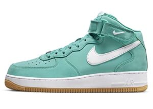 nike mens air force 1 mid premium shoes, washed teal/white-gum, 9