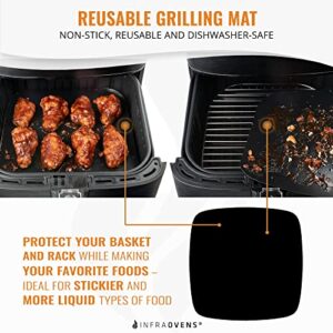 Air Fryer Liners Set of 3 with Silicone Mat, Heat Resistant Mats for Air Fryer Compatible with Cosori, Nuwave®, Comfee, Philips + more, Air Fryer Parchment Paper Liners Replacement Reusable Mats