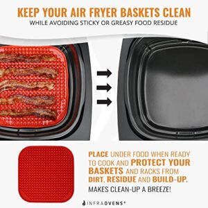 Air Fryer Liners Set of 3 with Silicone Mat, Heat Resistant Mats for Air Fryer Compatible with Cosori, Nuwave®, Comfee, Philips + more, Air Fryer Parchment Paper Liners Replacement Reusable Mats