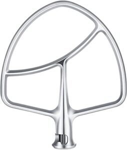 gvode paddle attachment for kitchenaid 5plus/6qt tilt-head mixer, polished 18/8 stainless steel flat beater for kitchenaid stand mixer, flat beater replacement accessories,no coating,dishwasher safe