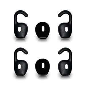 6 pack silicone eargels, earhook black, eargels earbuds tips for jabra talk 45/ for stealth/for boost bluetooth headset headphone earphones accessories pack