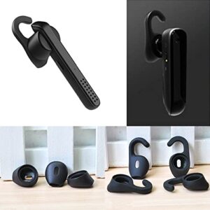 6 Pack Silicone Eargels, Earhook Black, Eargels Earbuds Tips for Jabra Talk 45/ for Stealth/for Boost Bluetooth Headset Headphone Earphones Accessories Pack