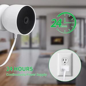 Power Cable Compatible with Google Nest Cam Outdoor or Indoor, Battery, 30Ft/9.1m Weatherproof Outdoor Cable Continuously Charging Your Nest Camera (White)