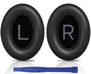 soulwit professional ear pads cushions replacement for bose quietcomfort 45 (qc45)/quietcomfort se (qc se) over-ear headphones, earpads with softer protein leather, noise isolation foam (black)