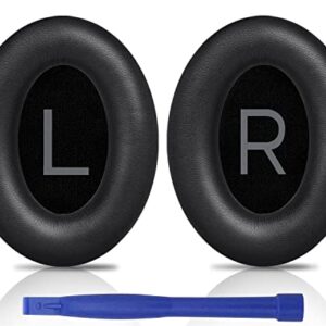 SOULWIT Professional Ear Pads Cushions Replacement for Bose QuietComfort 45 (QC45)/QuietComfort SE (QC SE) Over-Ear Headphones, Earpads with Softer Protein Leather, Noise Isolation Foam (Black)