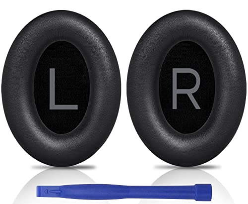 SOULWIT Professional Ear Pads Cushions Replacement for Bose QuietComfort 45 (QC45)/QuietComfort SE (QC SE) Over-Ear Headphones, Earpads with Softer Protein Leather, Noise Isolation Foam (Black)