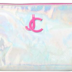 Juicy Couture Women's Cosmetics Bag - Travel Makeup and Toiletries Top Zip Wedge Pouch, Size One Size, Metallic