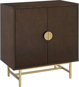 crosley furniture blair bar cabinet, dark brown/gold