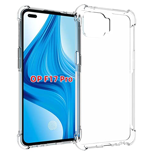 USTIYA Case for Oppo A93 4G y Oppo F17 Pro y Reno 4 Lite / 4F Clear TPU Four Corners Protective Cover Transparent Soft funda