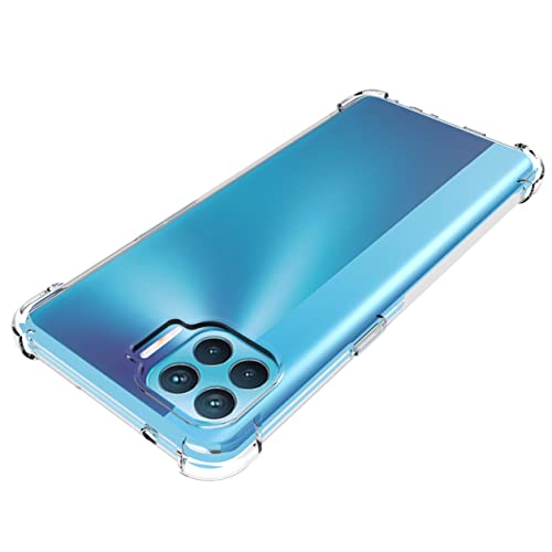 USTIYA Case for Oppo A93 4G y Oppo F17 Pro y Reno 4 Lite / 4F Clear TPU Four Corners Protective Cover Transparent Soft funda