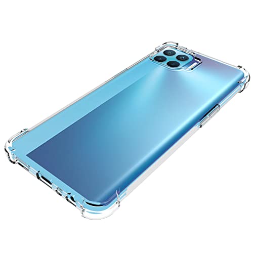 USTIYA Case for Oppo A93 4G y Oppo F17 Pro y Reno 4 Lite / 4F Clear TPU Four Corners Protective Cover Transparent Soft funda