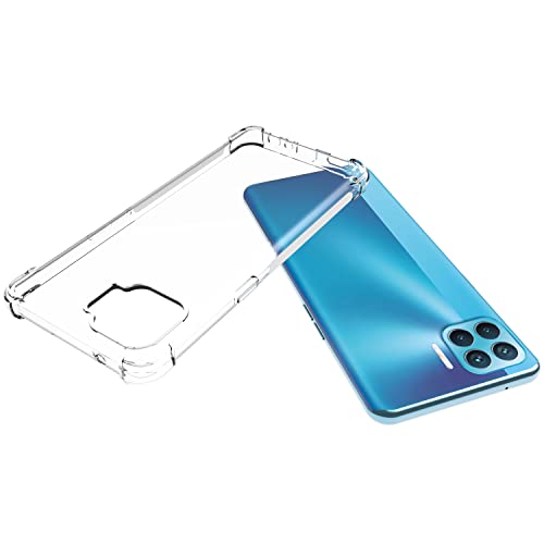 USTIYA Case for Oppo A93 4G y Oppo F17 Pro y Reno 4 Lite / 4F Clear TPU Four Corners Protective Cover Transparent Soft funda