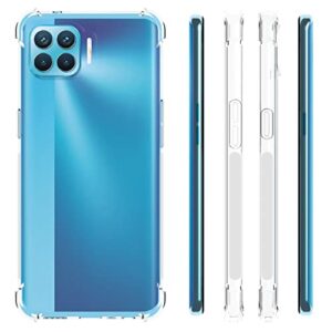 USTIYA Case for Oppo A93 4G y Oppo F17 Pro y Reno 4 Lite / 4F Clear TPU Four Corners Protective Cover Transparent Soft funda