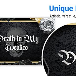 Funnytree Death to My Twenties Theme Backdrop for Thirties Birthday RIP to My 20s Youth Gothic Skull Coffin Black Party Background Decorations Banner Cake Table Photography Studio Props