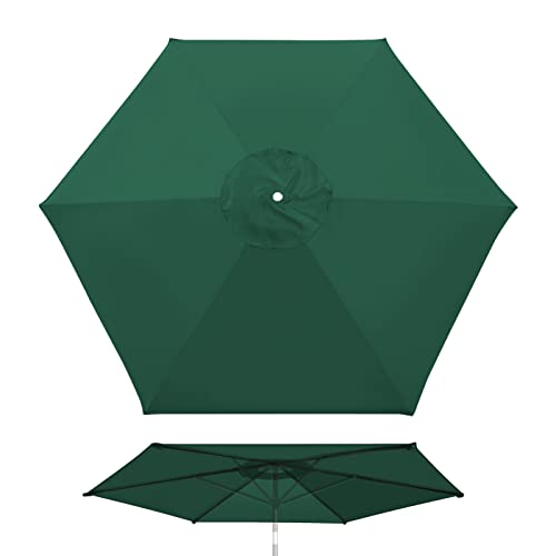 YardGrow 8.2ft 6 Ribs Patio Umbrella Replacement Canopy Market Umbrella Top Fit Outdoor Umbrella Canopy (Canopy Only) (Green)