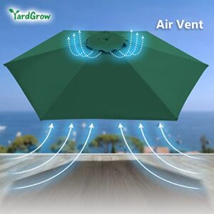 YardGrow 8.2ft 6 Ribs Patio Umbrella Replacement Canopy Market Umbrella Top Fit Outdoor Umbrella Canopy (Canopy Only) (Green)