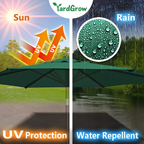 YardGrow 8.2ft 6 Ribs Patio Umbrella Replacement Canopy Market Umbrella Top Fit Outdoor Umbrella Canopy (Canopy Only) (Green)