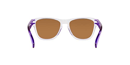 Oakley Youth OJ9009 Frogskins XXS Square Sunglasses, Clear/Prizm Violet, 48 mm