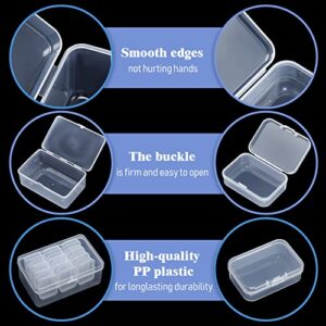 24 Pcs Small Bead Organizer Plastic Bead Storage Containers Clear Plastic Storage Case Craft Containers with 2 Pcs Hinged Lid Clear Craft Cases (6.69 x 4.06 x 2.76 Inch, 2.56 x 1.77 x 0.79 Inch)