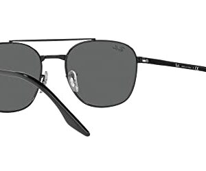 Ray-Ban RB3688 Square Sunglasses, Black/Dark Grey, 55 mm