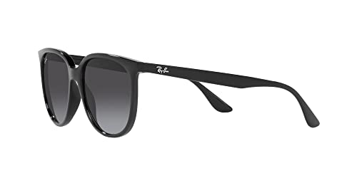 Ray-Ban Women's RB4378F Low Bridge Fit Square Sunglasses, Black/Grey Gradient, 54 mm