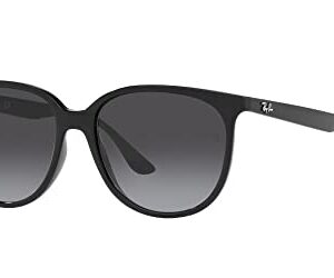 Ray-Ban Women's RB4378F Low Bridge Fit Square Sunglasses, Black/Grey Gradient, 54 mm