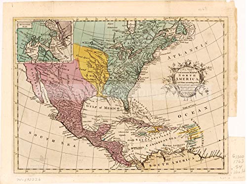1763 Map| A new and accurate map of North America, laid down according to the latest, and m