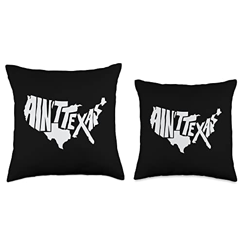 Cool Texas Map Austin Aint Texas America Map for Texans Throw Pillow, 16x16, Multicolor