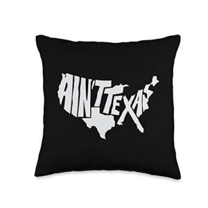 cool texas map austin aint texas america map for texans throw pillow, 16x16, multicolor