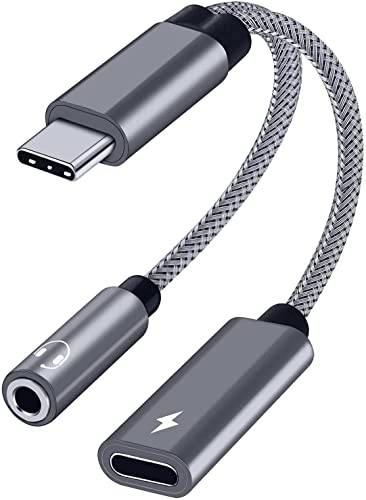 Samsung Galaxy S23 Headphone Adapter, USB C to AUX Mic Jack with PD 60W Fast Charging for Stereo, Earphones, Compatible with iPhone 15/15Pro/15Pro Max, Samsung Galaxy S23/S22/S21, Google Pixel 7/6