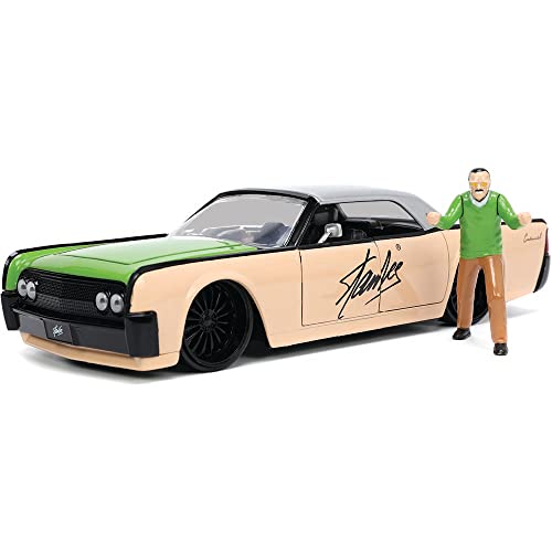 Jada Toys Stan Lee 1:24 1963 Lincoln Continental Die-cast Car & Figure, Toys for Kids and Adults Yellow