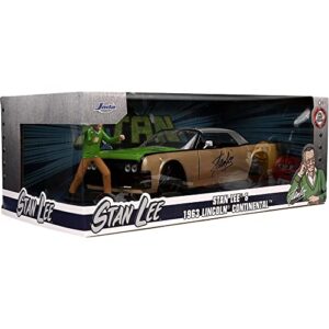 Jada Toys Stan Lee 1:24 1963 Lincoln Continental Die-cast Car & Figure, Toys for Kids and Adults Yellow