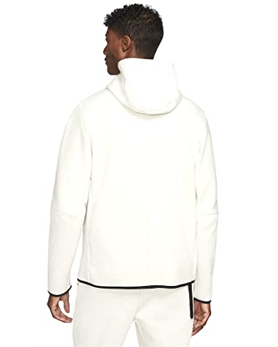 Nike Men's White/Heather Tech Fleece Full Zip Hoodie - XL