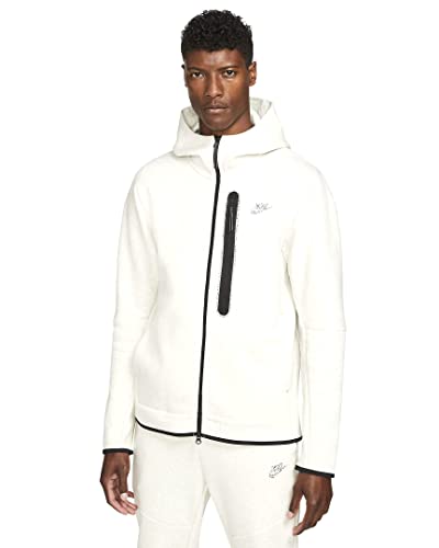 Nike Sportswear Tech Fleece Men's Full-Zip Hoodie (Large, White/Heather)