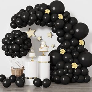 rubfac 129pcs black balloons latex balloons different sizes 18 12 10 5 inch party balloon kit for birthday party graduation baby shower wedding holiday balloon decoration